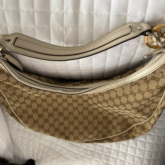 GUCCI Monogram Creole Hobo Ivory - Picture 6 of 7
